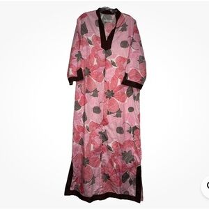 I. Magnin Women’s M Caftan Style Floral Dress Like Worn By Elizabeth Taylor